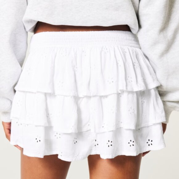 Hollister Tiered Eyelet Mini Skirt - Picture 1 of 6